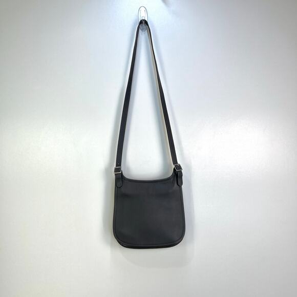 Vintage Coach Small Hippie Flap Bag Slim Saddle #9135 Leather Crossbody Gray - Picture 3 of 9